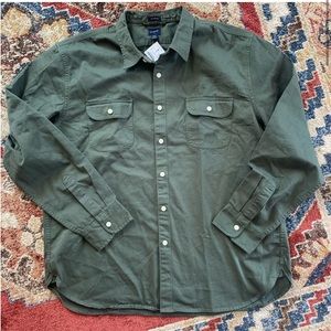 J crew green button down